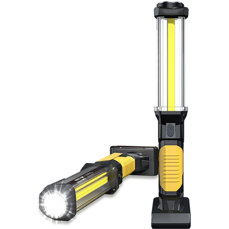 Wiederaufladbare Led-arbeitslampe, Cob-inspektionsleuchte, Extrem Starke Magnetische Taschenlampe Für Auto, Garage, Werkstatt Und Heimwerken