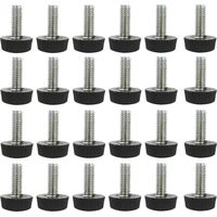 24 Stück Verstellbare Möbelfüße, Nivelliergleiter, Sockelbeine, Tisch- Und Stuhlbeine Höhenverstellbar, Bodenschutz, Möbelfüße M8 X 20 X 20 Mm H187