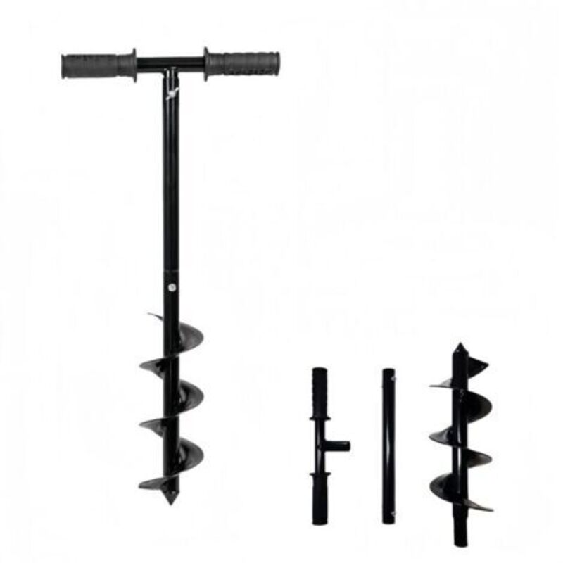 Pfostenlochbohrer Für Zaunpfähle, Manueller Erdbohrer 10 X 60 Cm Mit Rutschfestem Griff, Verstellbarer Erdbohrer Zum Setzen Von Pfosten, Pflanzen Von Zwiebeln, Regenschirmloch, Düngermischung