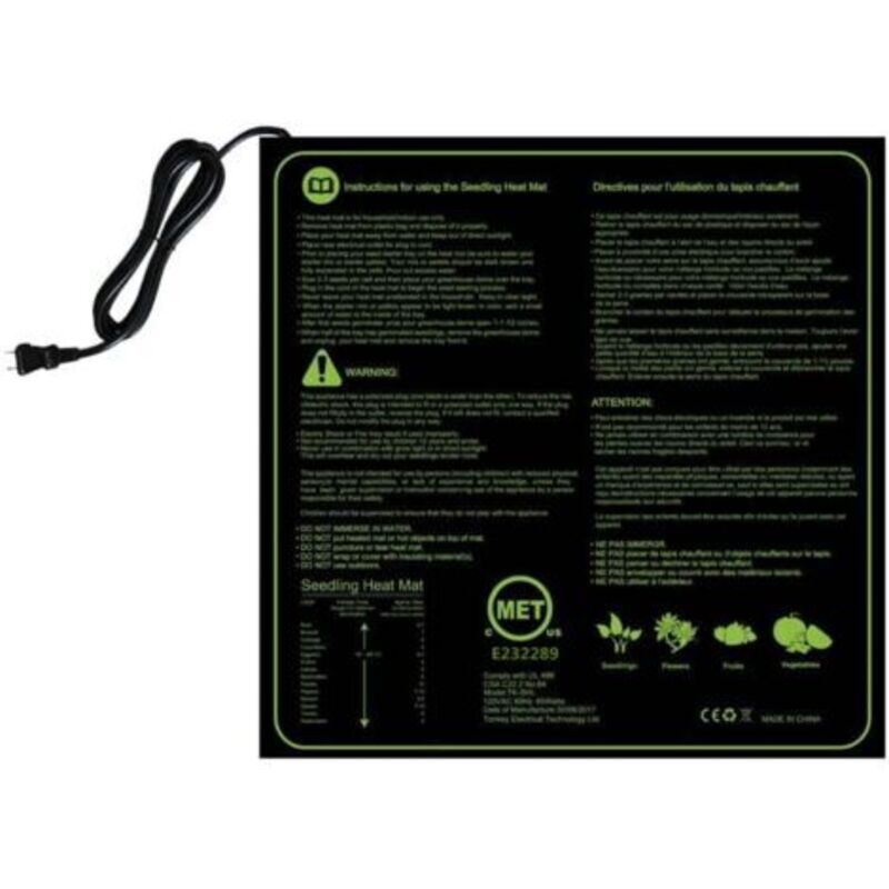 Heizmatte, Heizmatte Für Setzlinge Mit Thermostat Und Ntc-sensor, Wasserdicht Ip67, 30 Watt, Ideal Für Zimmerpflanzen, Hausbrauen Und Diy-fermentationen, 50 Cm X 52 Cm