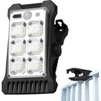 Klemmbare Solarleuchte, Wasserdicht Mit Bewegungsmelder Für Außensicherheit, Über Usb Aufladbare Solarlampen Für Einfahrt, Terrasse Und Garten Mit Einstellbarer Helligkeit Und
