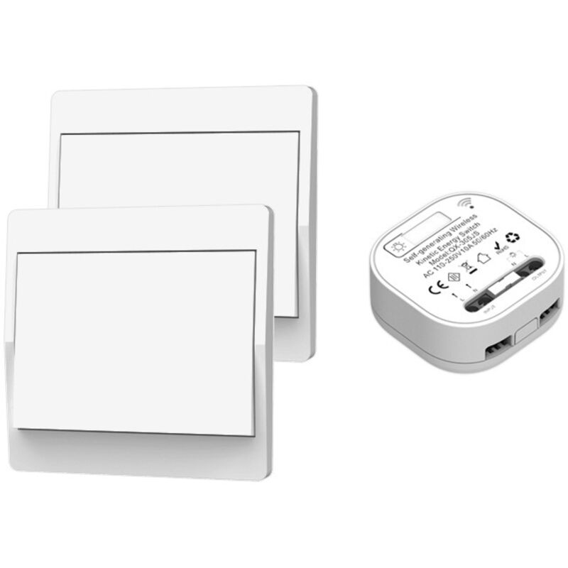 Kabelloser Schalter, Batterielos, Wandsender Für Wechselschaltung, Selbstversorgender Wandschalter, Ohne Verkabelung, Sender Für Wandpaneel (2-wege-kit), Innen Und Außen Wasserdicht