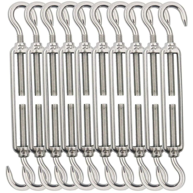 Drahtseilspanner, M5 Seilspanner, Haken-haken-seilspanner, 304 Edelstahl-seilspanner - 10 Stück