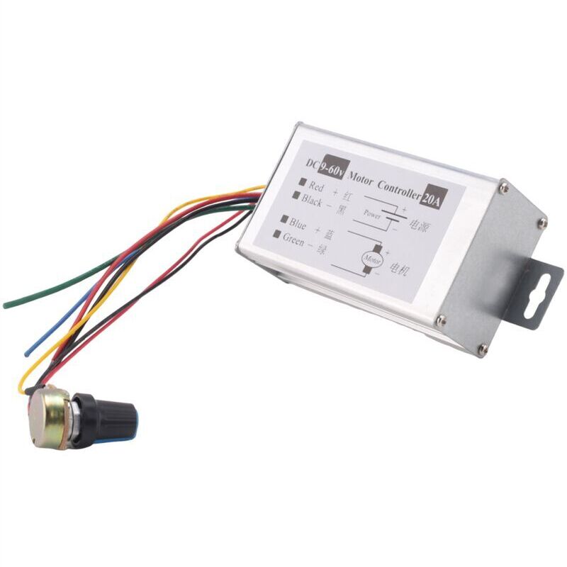 Geschwindigkeitsregler Für Gleichstrommotor 9v 12v 24v 48v 60v 20a Pwm Regler Treiber 0-1200w Einstellbarer Strom