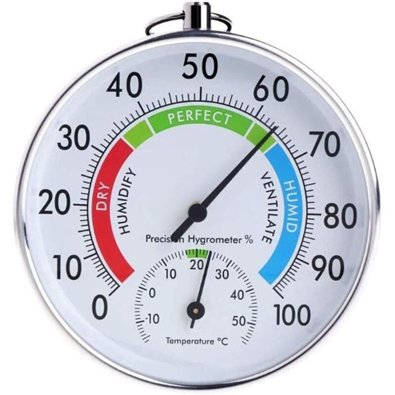 Innen Außen Runde Form Thermometer Temperatur Garten Hygrometer Tester Komfortabel Wetter Luftfeuchtigkeit Meter