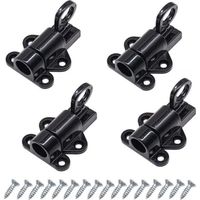 4er Set Türriegel Automatisches Türschloss Außentürschloss Fensterriegel Federriegel Schwarz Aluminium Mit Schrauben
