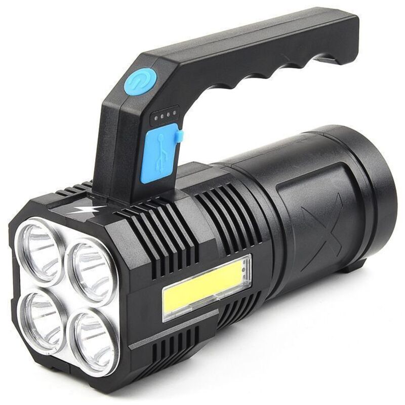 Ultra Starke, Wiederaufladbare Cob-led-taschenlampe, Wasserdichte Arbeitsleuchte Mit 4 Modi, Tragbare Notfalltaschenlampe