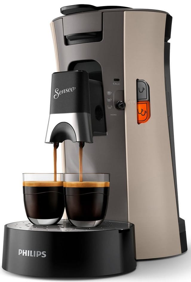 Philips Senseo Kaffeepadmaschine Select CSA240/30, mit drei Kaffee-Einstellungen, aus 21% rec. Plastik, Memo-Funktion