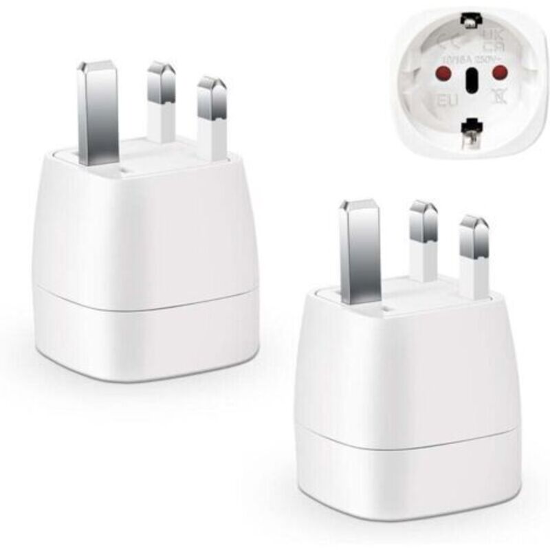 2 Stück Uk-steckeradapter, Reiseadapter Von Frankreich Nach Großbritannien, Steckdosenadapter Für Irland, England, Schottland, Dubai, Malta, Typ G