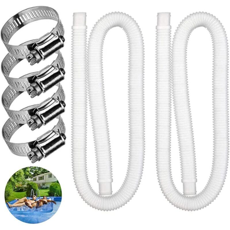 2 Stück Ersatzschlauch Für Aufstellpool, Ersatzrohr Für Pool, Poolrohr Für Aufstellpools, Ersatzschlauch Für Poolfilterpumpe (59x1.2