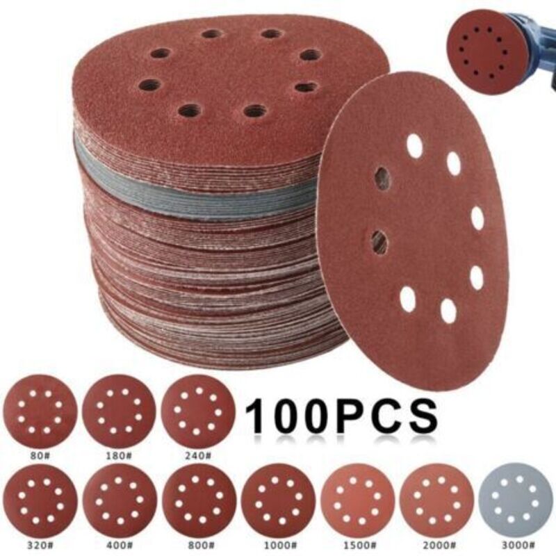 Schleifscheiben 100 Stück, Schleifpapier 80/180/240/320/400/800/1000/1500/2000/3000 Korngröße 125mm Ideal Zum Polieren/entrosten Schleifpapier Schleifscheiben Für Schleifer