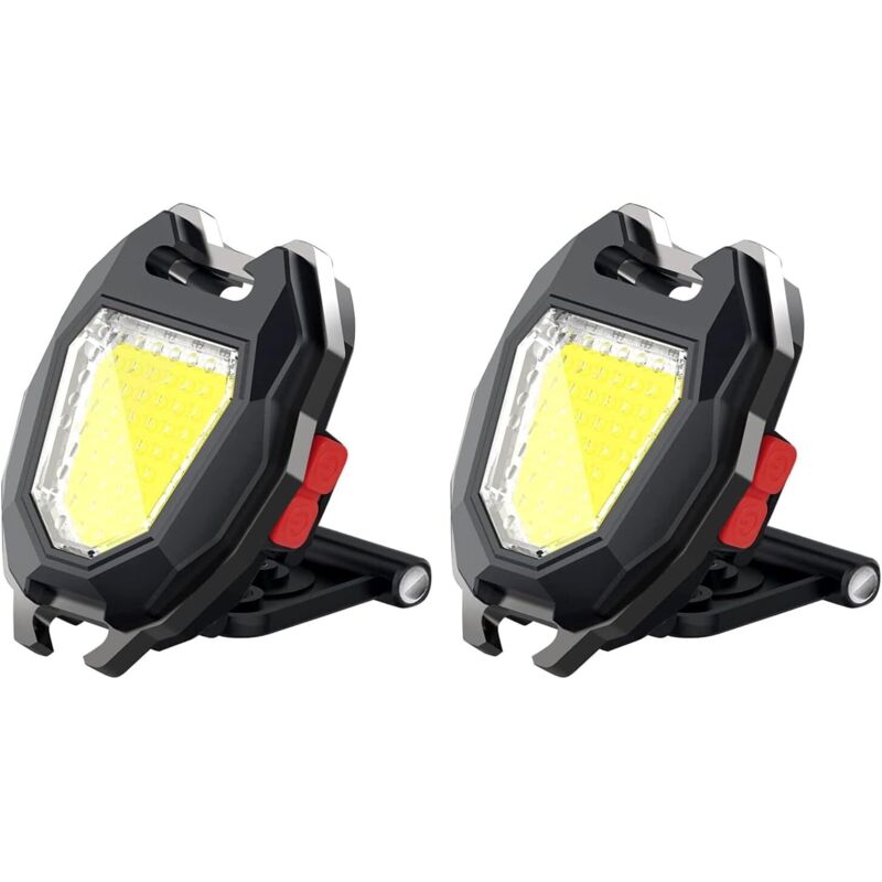 2er-set Wiederaufladbare Cob-taschenlampen-schlüsselanhänger, Arbeitslicht-schlüsselanhänger, 7 Modi, 1600 Lumen, Hochhelle Taschenlampen Für Notfälle Und Den Täglichen Gebrauch.