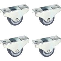4er-set Fester Möbelrollen – 25 Mm X 13 Mm – Tragfähigkeit 135 Kg – Tpe-räder – Richtungsgebundene Befestigung – Spurfreie Rollen Für Empfindliche Böden