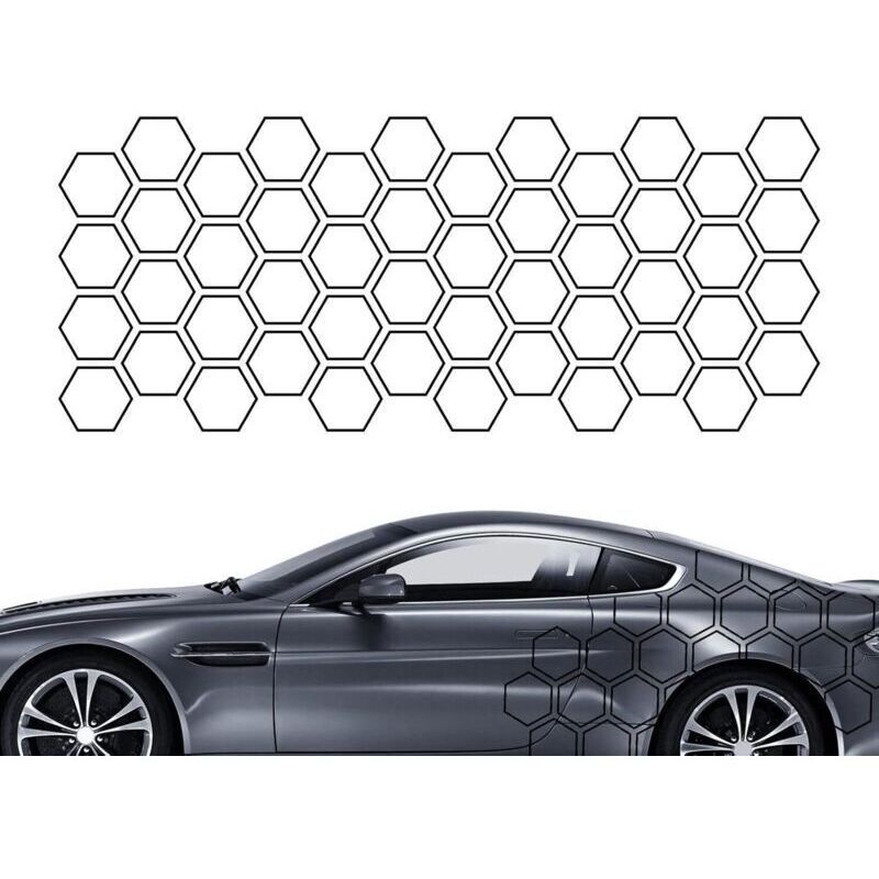 Waben-aufkleber Für Autos - Seitentür-dekoration, Niedlicher Bienen-aufkleber Mit Geometrischem Muster, Selbstklebende Autodekoration