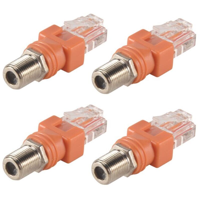 Koaxial-zu-ethernet-adapter, 4er-pack F-stecker Auf Rj45-stecker Konverter Für Leitungstester