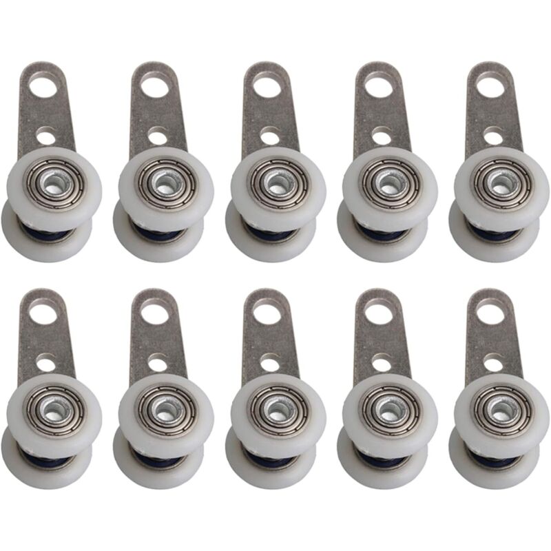 Set Aus 10 Rollen Für Schiebetüren Oder Fenster - Aus Metall Und Kunststoff - 4,5 X 1,9 Cm