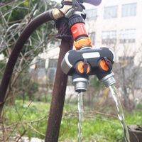 Verteiler, Möglichkeit Zum Anschluss Von 2 Geräten An Den Wasserhahn, Geeignet Für Bewässerungsprogrammierung Und -timer, Einstellbarer Und Verriegelbarer Wasserdurchfluss