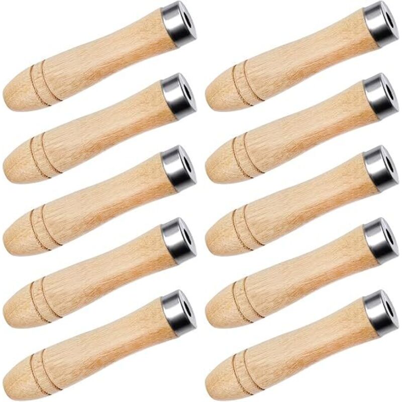 10 Stück Holzfeilengriffe Mit Metallkragen, Holzgriff Für Feile, Holzgriff Für Manuelle Feilen-schneidwerkzeuge