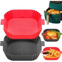 Airfryer-zubehör Silikonform - 20cm Airfryer-form, Wiederverwendbar, 2 Stück, Antihaftbeschichtete Pfanne, Ölfreie Fritteusen