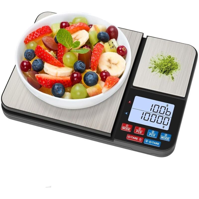 Doppelplattform-küchenwaage, [10kg/1g] Küchenwaage, Hochpräzise Lebensmittelwaage Mit Lcd-bildschirm