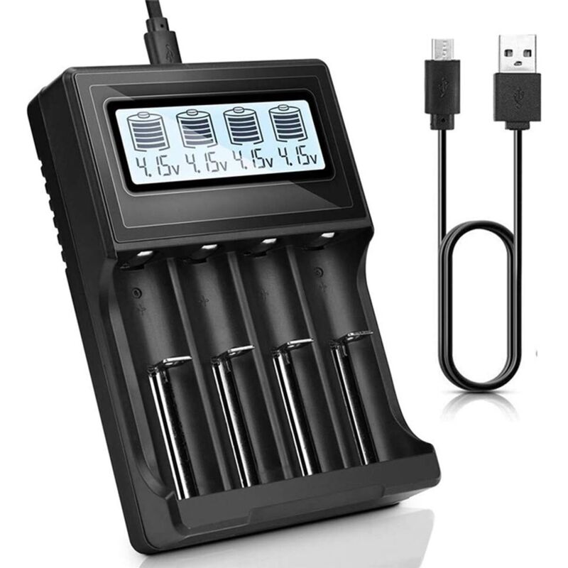 Universelles Intelligentes Usb-ladegerät Mit Lcd-display Für 18650, Li-ion, Ni-mh/ni-cd, Lifepo4, Aa, Aaa, Aaaa, C, Rcr123 Akkus