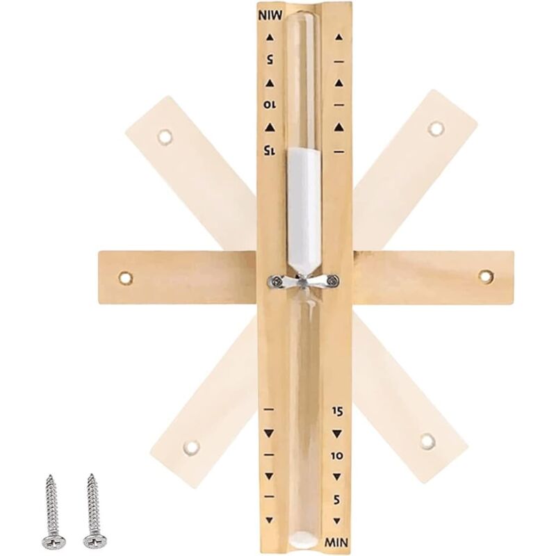 Sablier Für Sauna, 15-minuten-sauna-sanduhr, Holzsanduhr, Saunazubehör Mit 2 Schrauben, Für Saunen, Dampfbäder, Weiße Sandduschen