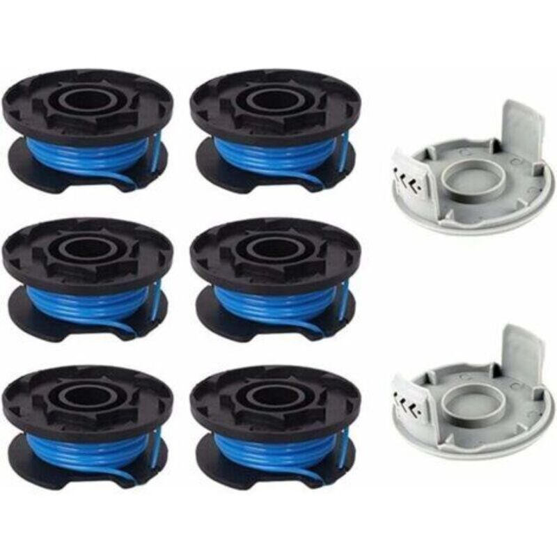 8 Ersatzspulen Für Rasentrimmer, Kompatibel Mit Ryobi One+ Ac14rl3a-18v 24v 40v, Kabelloser Faden 11ft, 6 Spulen + 2 Schneidkappen, Debuns