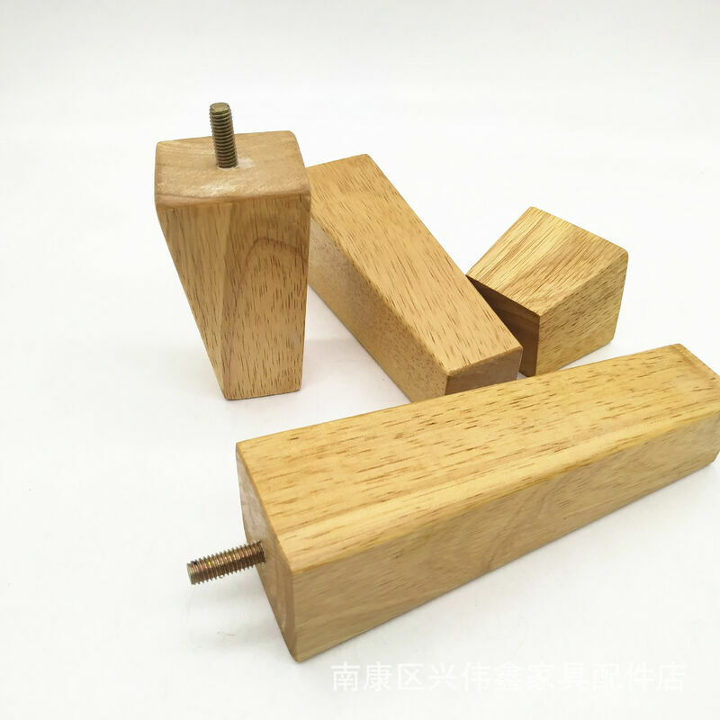 4er-set Gerade Holzmöbelfüße, 5 Cm Hohe Tischfüße Aus Holz Mit Schrauben, Rutschfesten Pads Und Montageplatte Für Sofa, Bett, Tisch, Sessel, Couchtisch Und Schrank