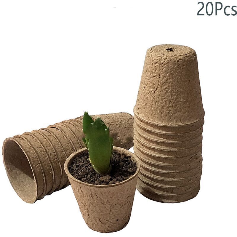 Biologisch Abbaubare Anzuchttöpfe, Kleine Fasertöpfe, Gartenanbau-set, Biologisch Abbaubare Töpfe Für Den Anbau Von Pflanzen, Saatgut, Kräutern, Blumen Und Gemüse 6x6x3,7 Cm 20 Stück