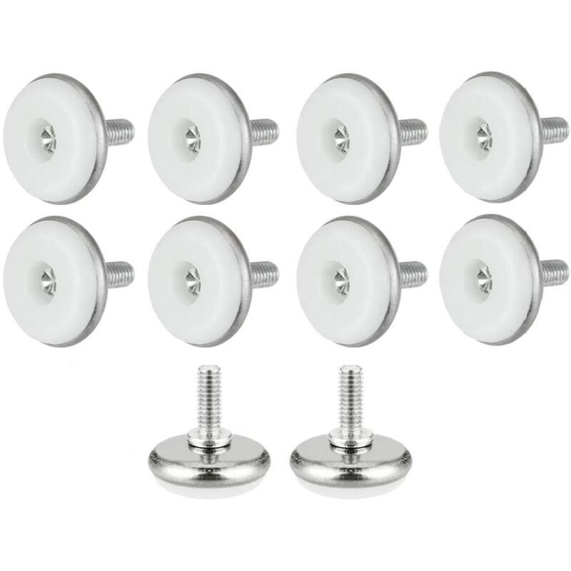 50 Stück Verstellbare Möbelfüße, Nivellierfüße Aus Kunststoff Und Metall Mit Mutter, M6x15 30mm Einstellschraube Für Tisch, Büro, Schrank, Stuhl, Weiß