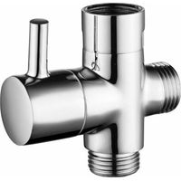 1 Stück Messing-duschventil Mit T-adapter, G1/2" 3-wege-duscharm Umstellventil, Universelles 3-wege-duschventil, Verchromtes Messing, Für Küche Und Badezimmer