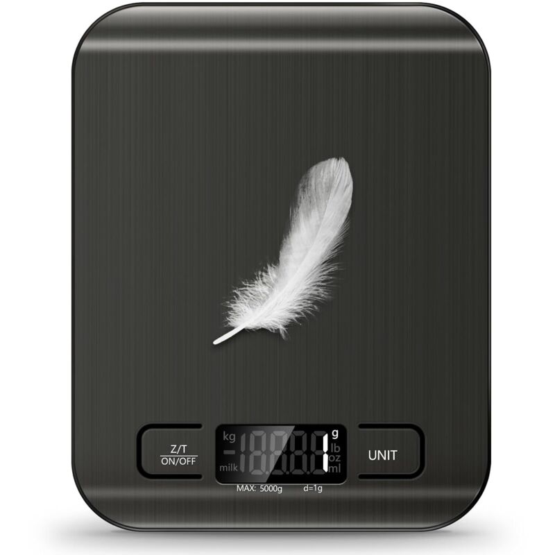 Digitale Küchenwaage Aus Edelstahl Mit Einer Kapazität Von 5 Kg Und Einer Genauigkeit Von 1 G (0,05 Oz), Ideal Zum Backen (batterien Enthalten).