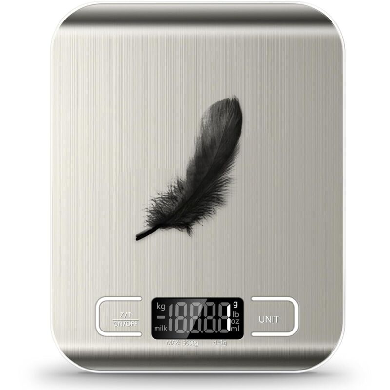 5 Kg Küchenwaage Mit Lcd-display, Digitale Edelstahl-kochwaage 0,05 Oz/1 Gramm (batterien Enthalten).