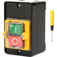 1 Stück Drucktastenschalter, Ac220v / 380v 10a Wasserdichter Einphasiger/dreiphasiger Leistungsschalter, Ein/aus-steuerknopf Mit Gehäuse, Maschinenschalter