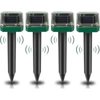 Solarbetriebener Ultraschall-maulwurfvertreiber, 4er-pack Solarbetriebene Maulwurfabwehr, Ip65 Wasserdicht, Mäusevertreiber Für Außen Gegen Wühlmäuse, Schlangen, Maulwürfe Und Kakerlaken H285