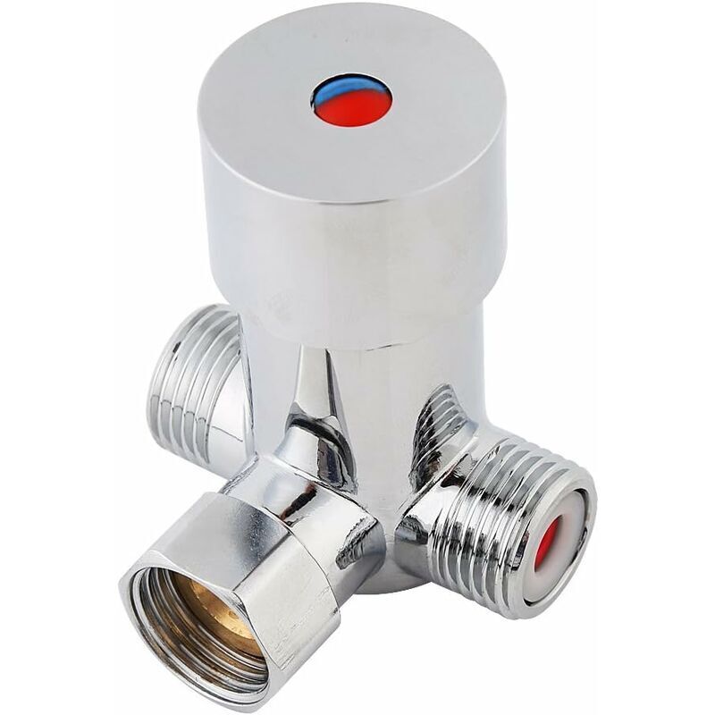Thermostatischer Mischer Aus Massivem Messing G1/2, Kalt- Und Warmwassermischer Mit Bypass-ventil, Duschen-temperaturregelung Für Badezimmer-duschsystem Mit Automatischem Sensor