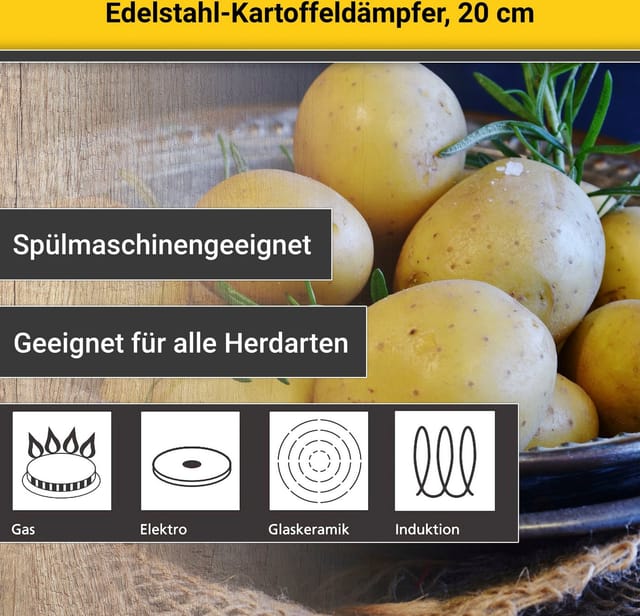 Krüger Dampfgartopf, Edelstahl (1-tlg), für Induktions-Kochfelder geeignet