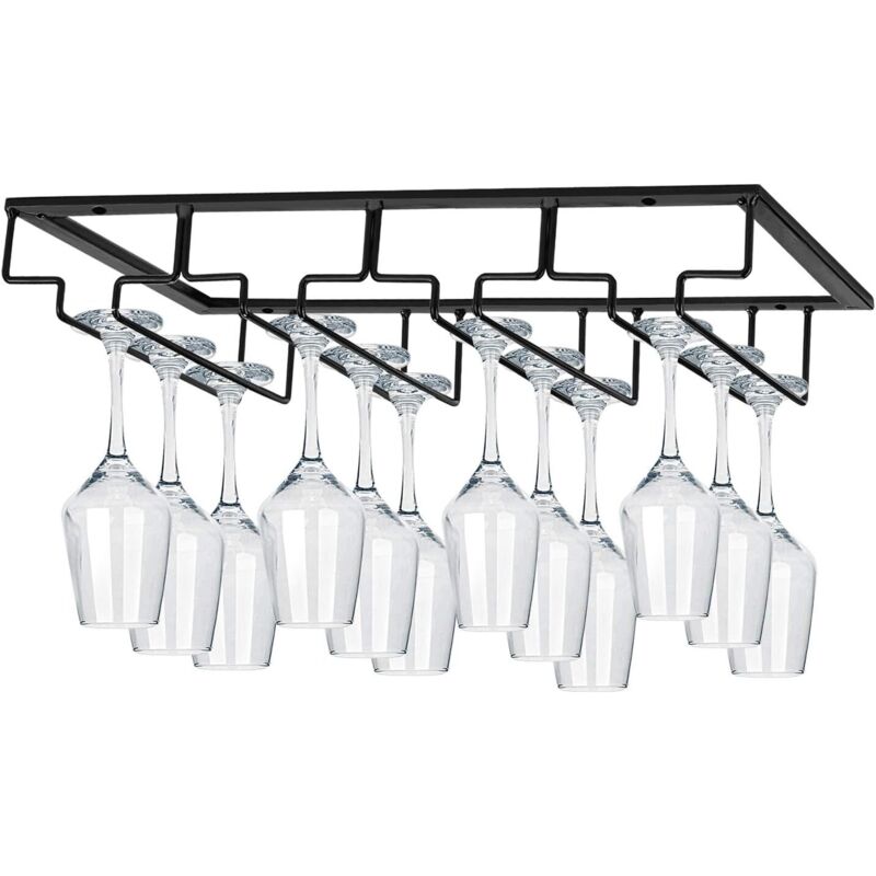 Aufhänger Für Weingläser Unter Dem Schrank, Metall-draht-glashalter, Weinregal Für Küche Und Bar (4 Reihen)