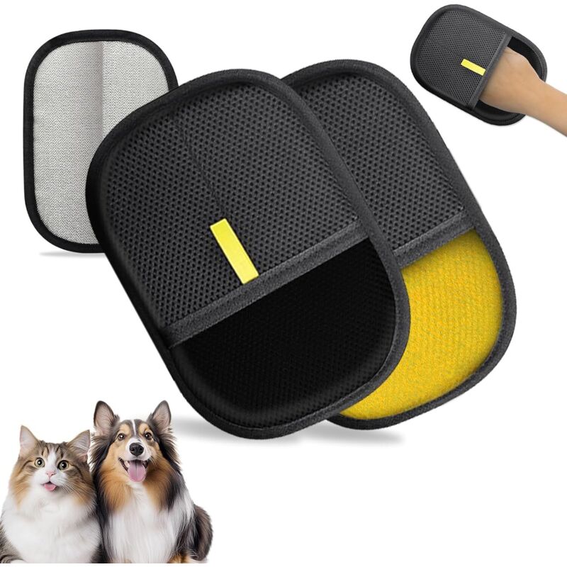 2er-set Handschuhe Zur Entfernung Von Tierhaaren, Geeignet Für Hunde Und Katzen, Wiederverwendbar Und Auf Dem Prinzip Der Statischen Elektrizität Basierend.