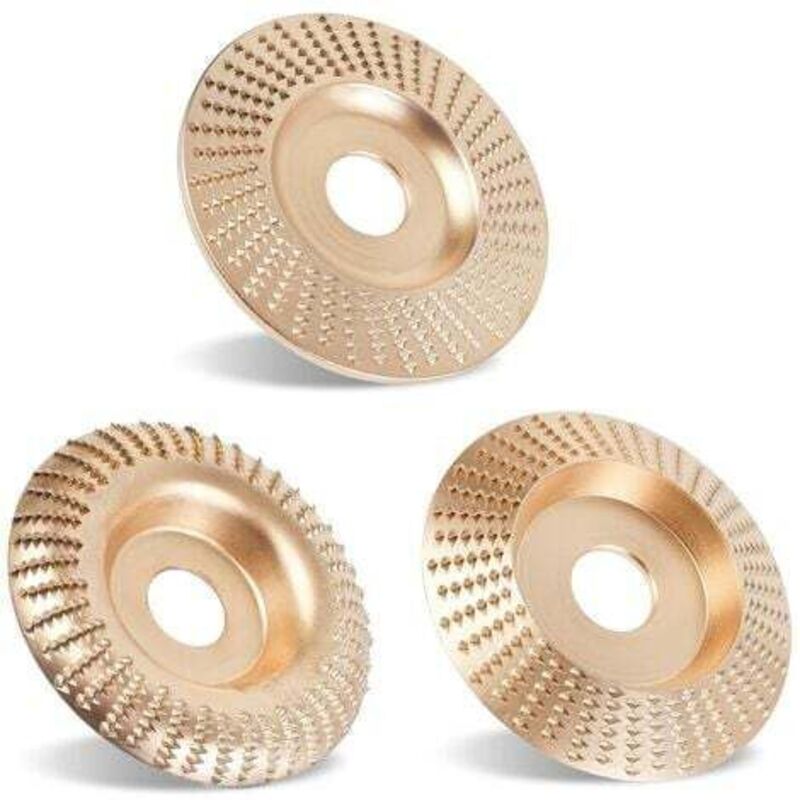 Aufgerüstetes 3-teiliges Holzschnitzscheiben-set Für 4" Oder 4 1/2" Winkelschleifer Mit 5/8" Aufnahme, Schleifscheibe Zur Holzbearbeitung, Schleifscheiben-aufsätze