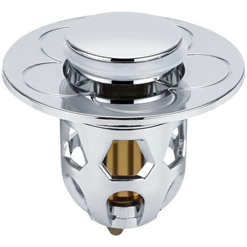 Shining House Letzter Waschbeckenstopfen, Wasserdicht, Universell, Abfluss Mit Verchromtem Rückprallkern, Waschbecken, Pool, Kupferkern, Druckknopf, Düsenstopfen Wasserdicht, 2er-pack