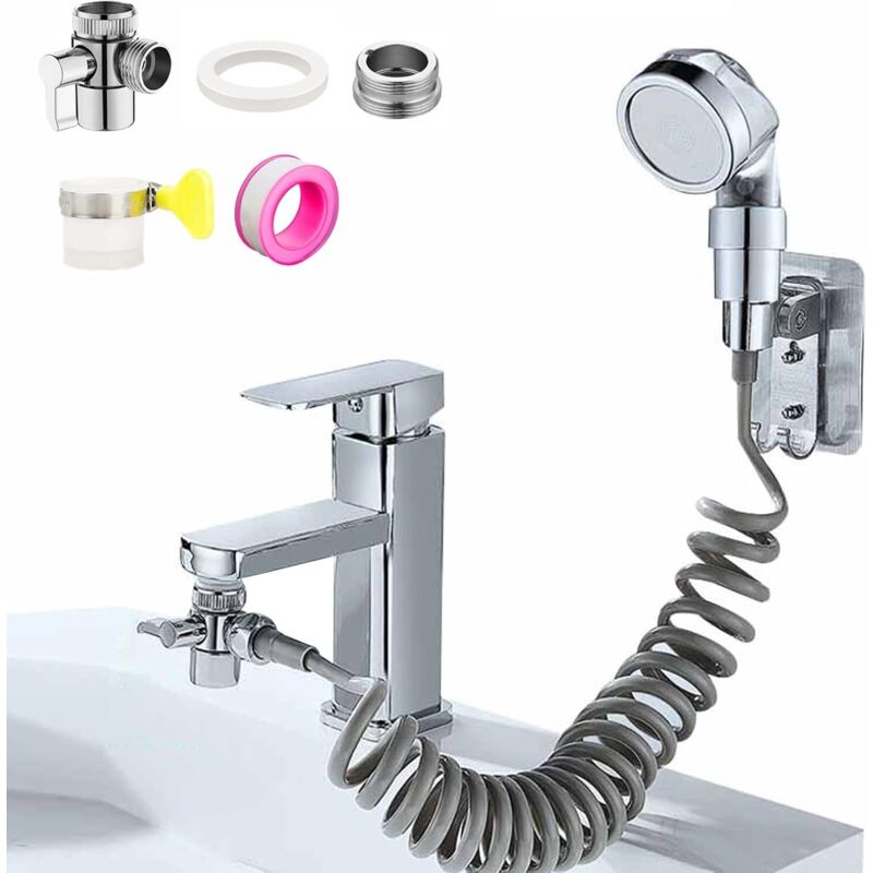 Duschset Für Waschbecken, Duschset Für Waschbecken, Duschset Für Waschbecken Mit Teleskopschlauch, Wasserhahnadapter G1/2 Für Spüle/waschbecken