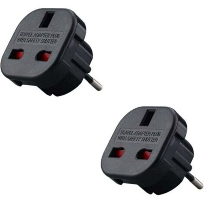 2er-pack - Britischer Auf Französischer Steckeradapter - Uk Auf Fr Adapter - Typ G Auf Typ C - Kompakt Und Leicht - Überspannungsschutz