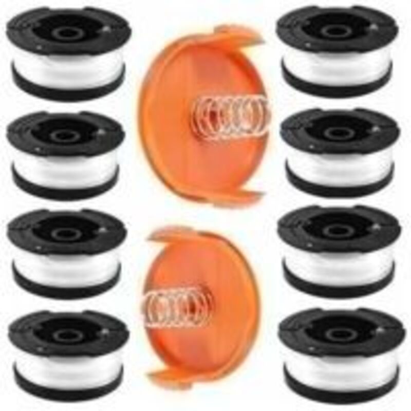Schneidfaden-spule Für Black & Decker Rasentrimmer, 8 Spulen Mit 2 Spulendeckeln Und 2 Federn, Kompatibel Mit Black & Decker Af-100 - Dpzo