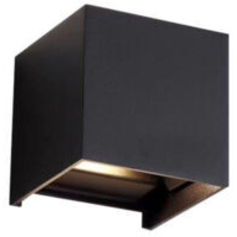 Quadratische Außenleuchte Mit Doppelter Lichtaustrittsfläche, 6w – Ip65 – Warmweiß 3000k – Aluminium – 720 Lumen Für Fassadenbeleuchtung