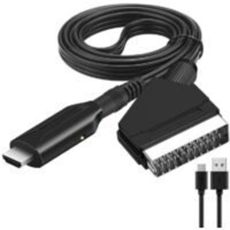 Péritel-zu-hdmi-konverter – Auflösung 720p/1080p – Scart-kabel 1m – Kompatibel Mit Ntsc Und Pal – Micro-usb-stromversorgung - Tv 720 P