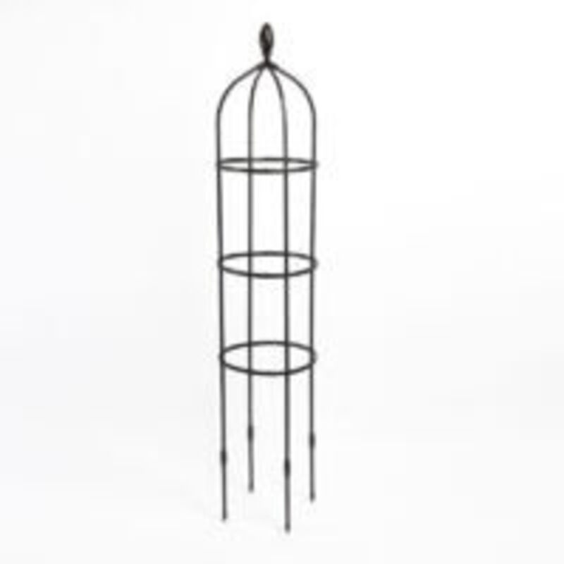 Garten-obelisk Aus Metall Für Kletterpflanzen – Langer, Kunststoffbeschichteter Stahl – Hohe Stütze Mit 4 Vertikalen Pfählen