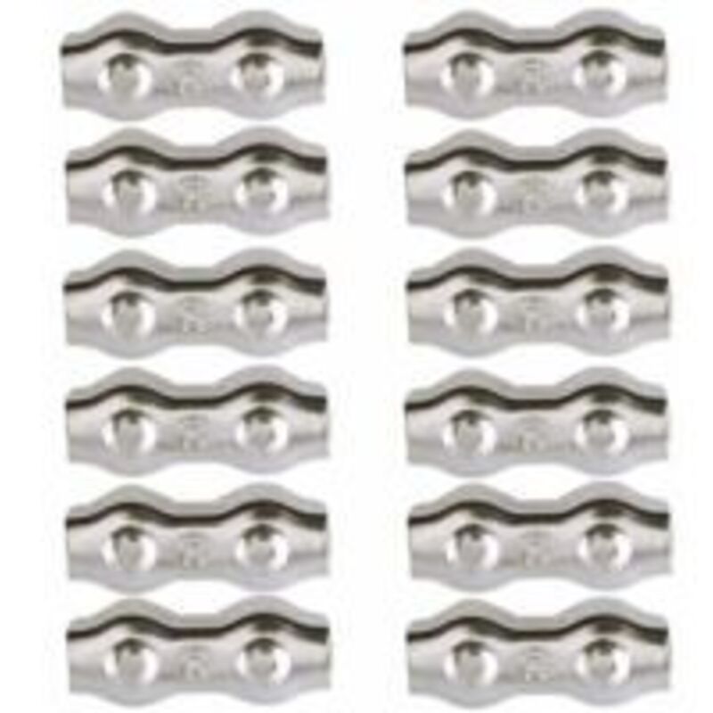 Edelstahl-kabelklemmen 304 – 12er-pack Für 2-mm-stahlseile – Hohe Tragfähigkeit – Für Industrielle Und Maritime Anwendungen