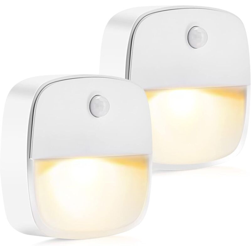 Luce Notturna Per Bambini [2 Pezzi] Luce Notturna A Spina Con Sensore Crepuscolare, Modalità Di Illuminazione Fissa E Automatica Per Cameretta, Scale, Camera Da Letto, Corridoio, Soggiorno - Bianco Ca