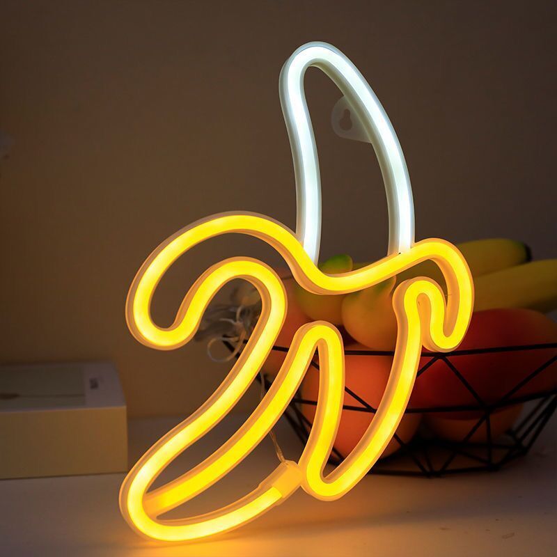 Neon-led-lampe In Bananenform, Kreative Dekorative Nachtlampe